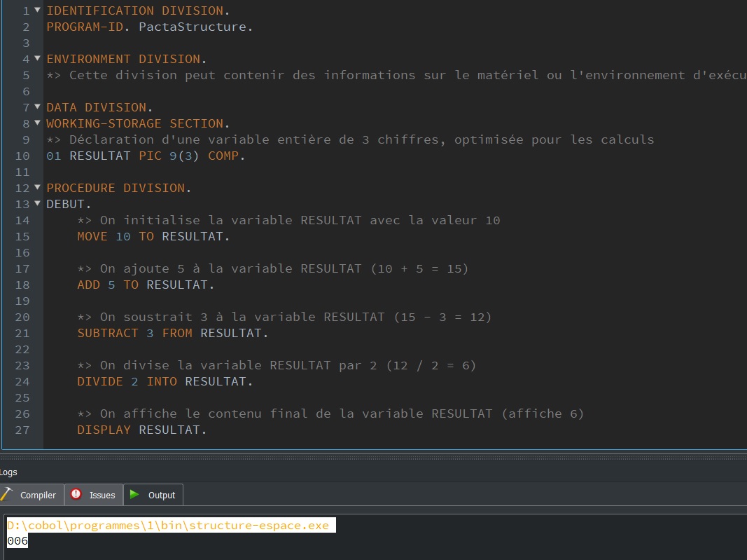 structure d'un programme