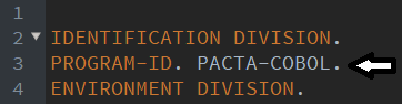 Exemple de programme COBOL PACTA