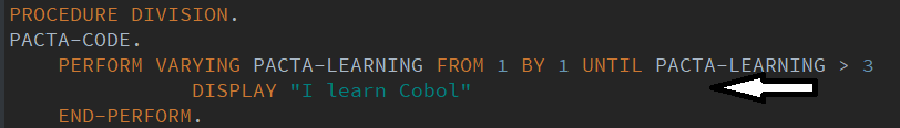 Exemple de programme COBOL PACTA