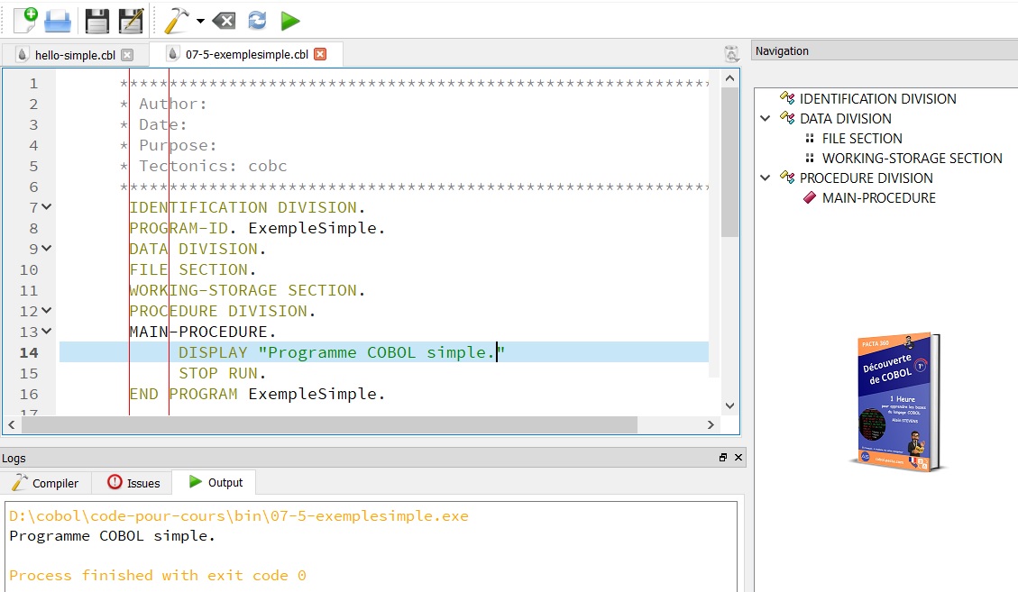 Display Hello en Cobol