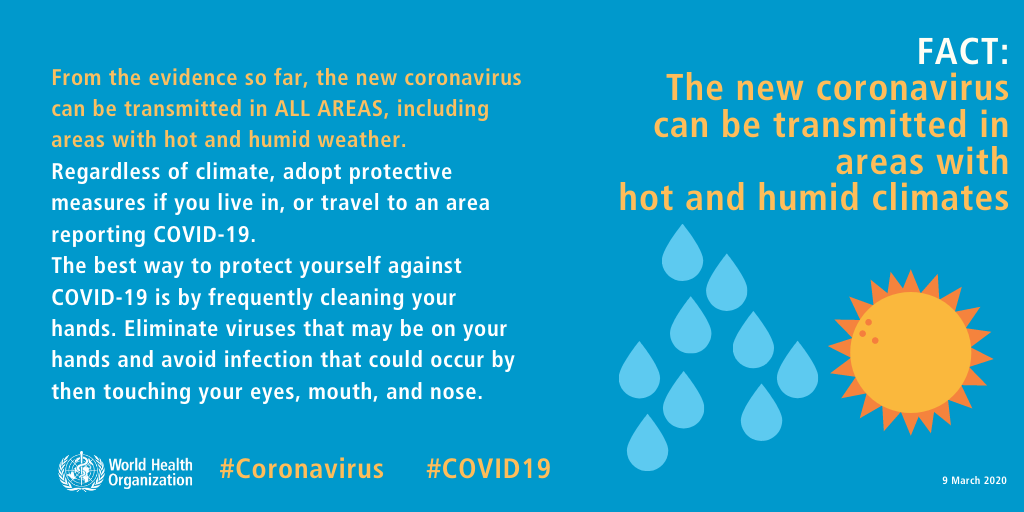 From the evidence so far, the COVID-19 virus can be transmitted in ALL AREAS