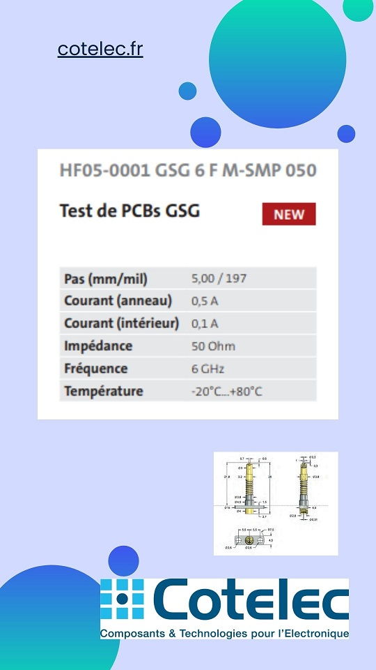 Pointe de test HF Feinmetall HF05-0001 GSG 6 F M-SMP 050