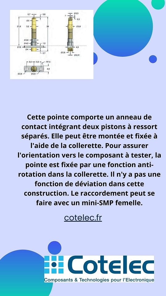 Pointe de test HF Feinmetall HF05-0001 GSG 6 F M-SMP 050