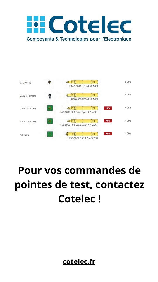 Réceptacles et Câble de raccordement pour la pointe HF60