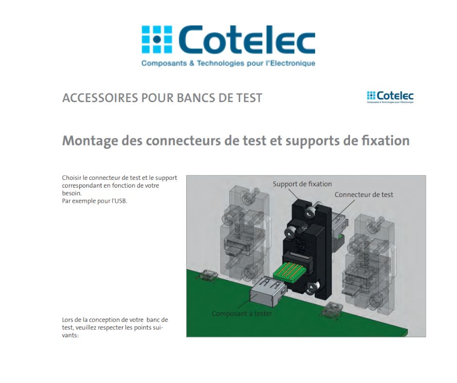 Les accessoires pour bancs de test