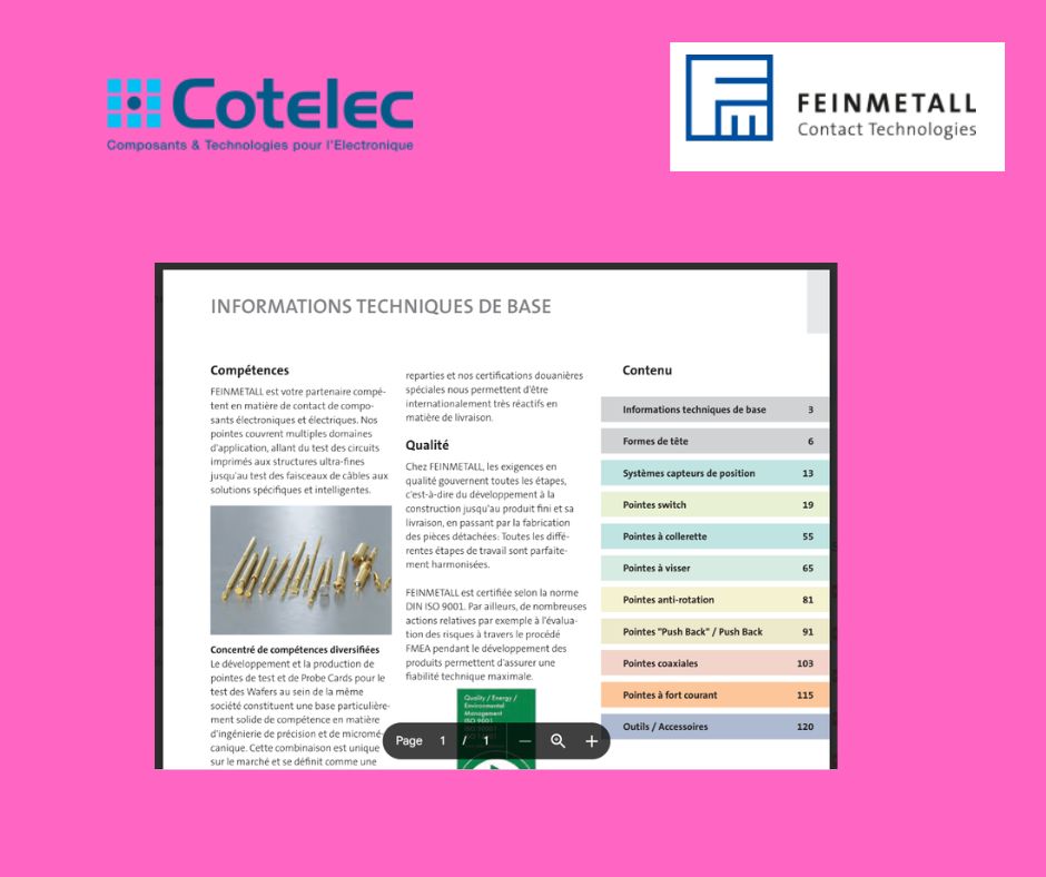Présentation du catalogue Feinmetall