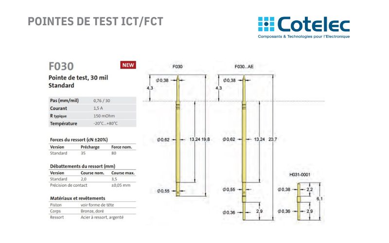 Pointe de test Feinmetall F030