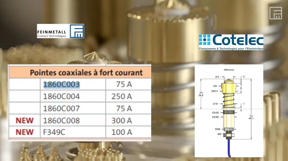 Feinmetall pointes de test fort courant
