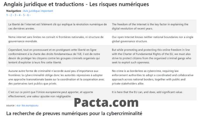 Traductions français anglais juridique