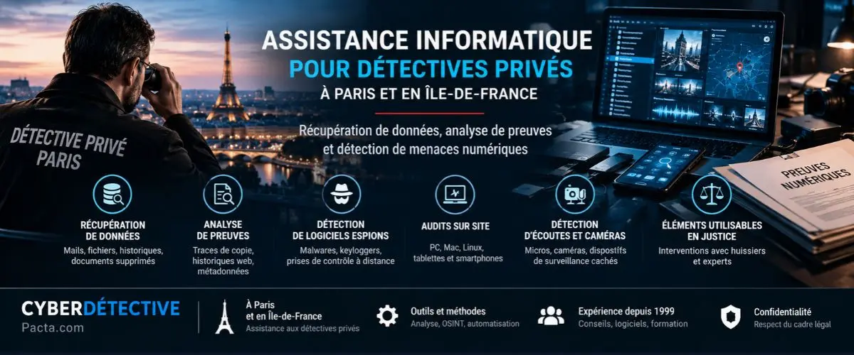 Assistance informatique aux détectives privés à Paris | Cyberdétective