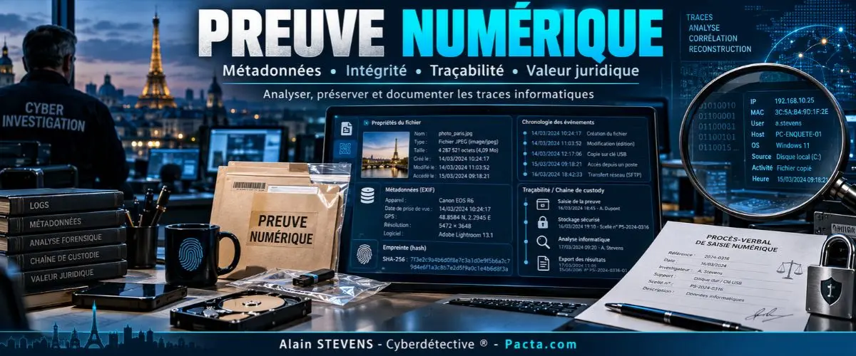 Preuve numérique : recherche, analyse et valeur juridique | Cyberdétective
