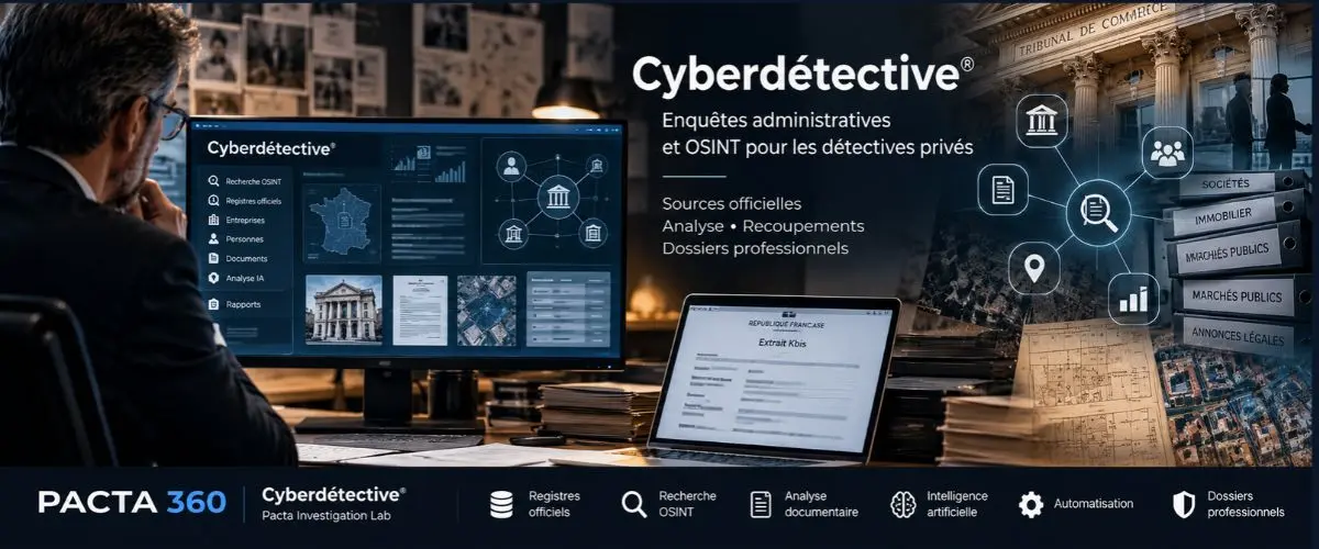 Enquêtes administratives et OSINT : les outils Cyberdétective® pour détectives privés | Pacta 360