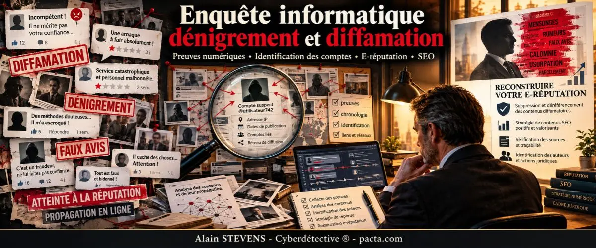Dénigrement, injure et diffamation sur Internet : enquête et e-réputation