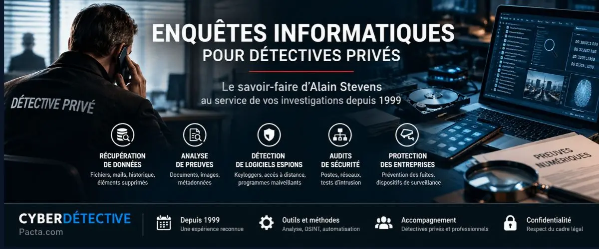 Enquêtes informatiques pour détectives privés | Cyberdétective