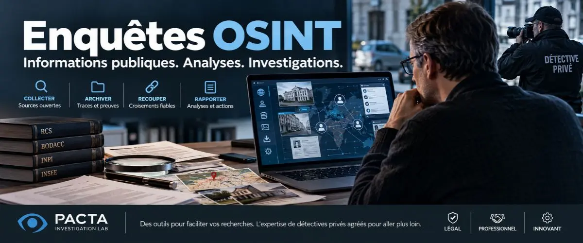 Enquêtes OSINT : recherches en sources ouvertes et détectives privés agréés CNAPS | Pacta