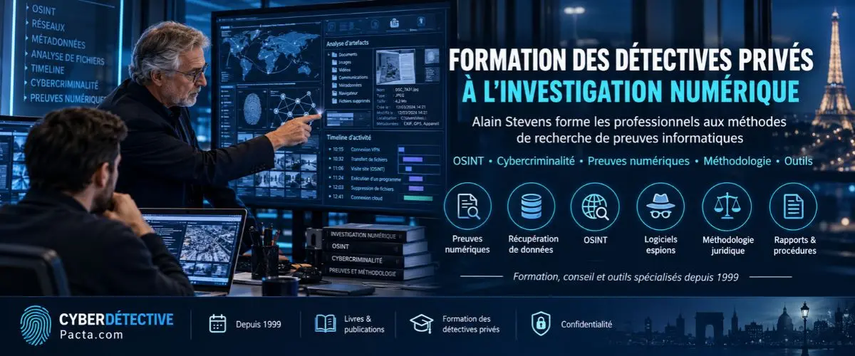 Formation des détectives privés à la recherche de preuves informatiques | Cyberdétective