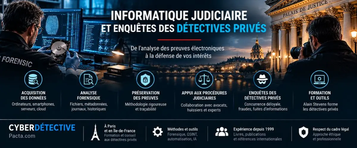 Criminalistique numérique et enquêtes privées : méthodes et preuves informatiques | Cyberdétective ®