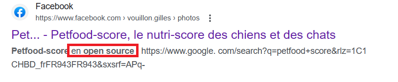 Le Petfood-Score de Gilles Vouillon en Open-Source