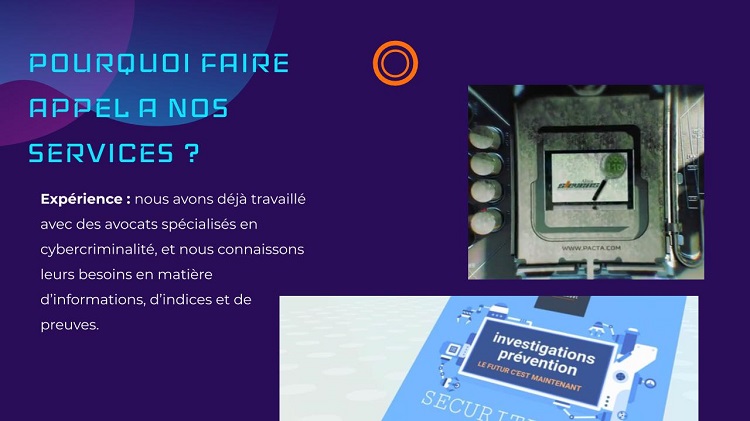 Faites appel à un consultant en cybercriminalité expérimenté.